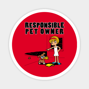 Funny Cute Dog Pet Owner Dog Lover Cartoon Responsible Pet Owner Magnet